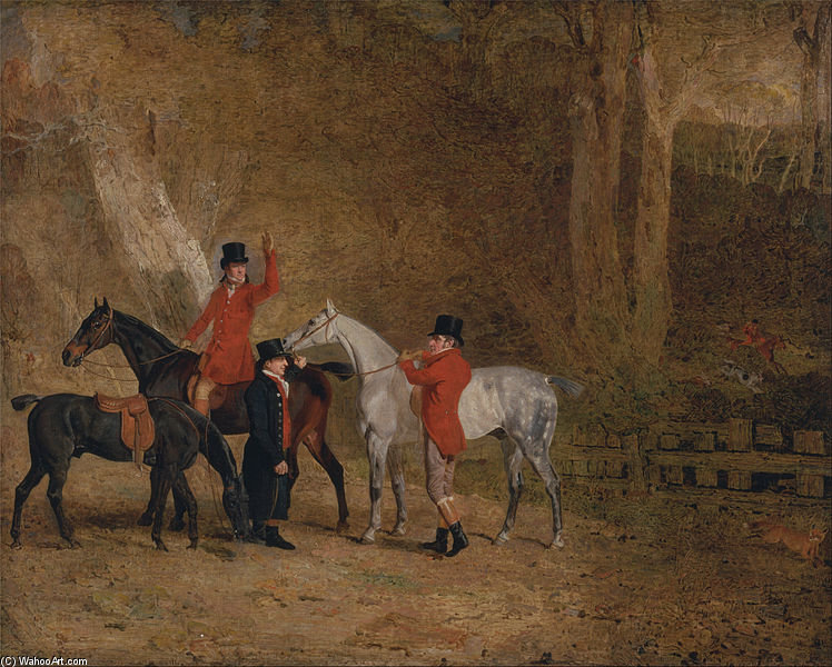 Order Art Reproductions Foxhunting Scene by Benjamin Marshall (1768-1835, United Kingdom) | ArtsDot.com