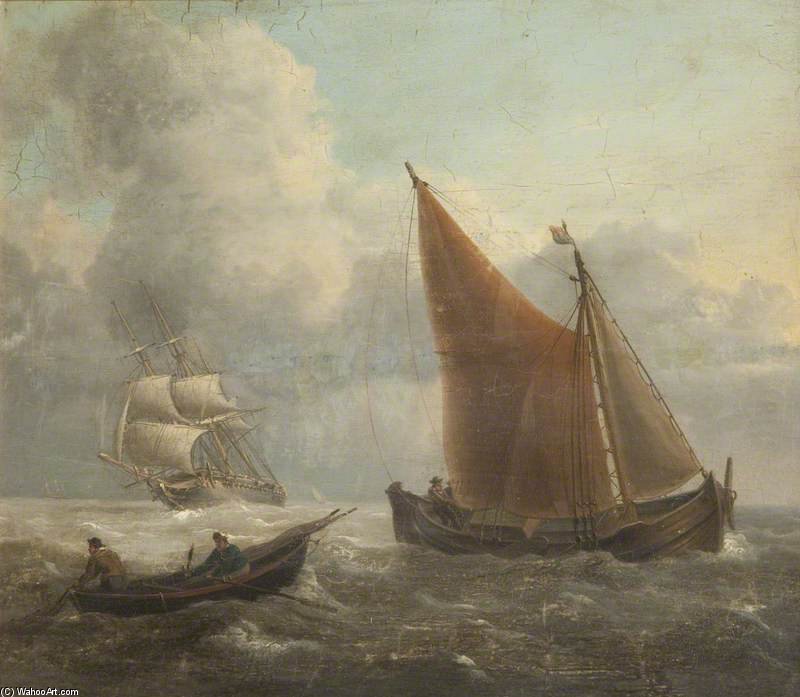 Buy Museum Art Reproductions Seascape by Charles Martin Powell (1775-1824, United Kingdom) | ArtsDot.com