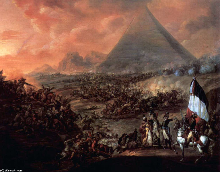 Order Art Reproductions The Battle Of The Pyramids by François Louis Joseph Watteau (Watteau De Lille) (1731-1798, France) | ArtsDot.com