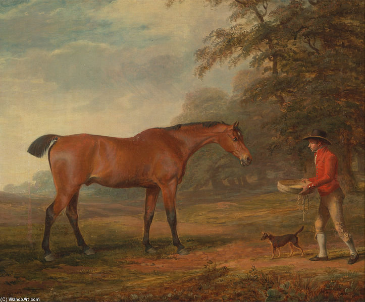 Buy Museum Art Reproductions A Bay Horse Approached By A Stable-lad With Food And A Halter by George Garrard (1760-1826, United Kingdom) | ArtsDot.com