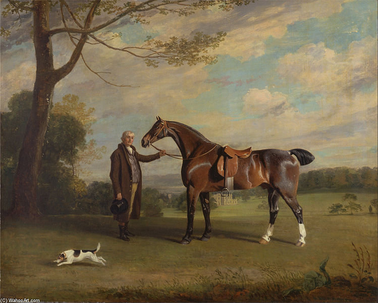 Buy Museum Art Reproductions The Earl Of Shrewsbury`s Groom Holding A Hunter - Google Art Project by Henry Bernard Chalon (1770-1849, United Kingdom) | ArtsDot.com