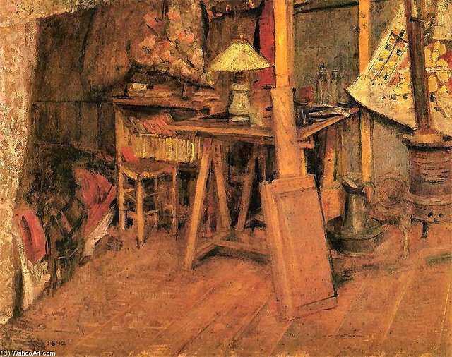 Order Art Reproductions The Interior Of The Artist`s Studio In Paris by Stanislaw Wyspianski (1869-1907, Poland) | ArtsDot.com