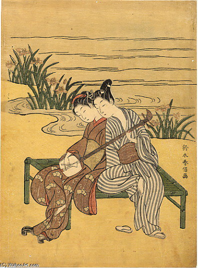 Order Paintings Reproductions The Dalliance by Suzuki Harunobu (1725-1770, Japan) | ArtsDot.com