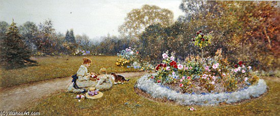 Order Art Reproductions The Rose Garden by Thomas James Lloyd (1849-1910) | ArtsDot.com