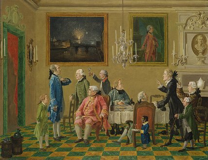 Order Art Reproductions British Gentlemen At Sir Horace Mann`s Home In by Thomas Patch (1725-1782, United Kingdom) | ArtsDot.com