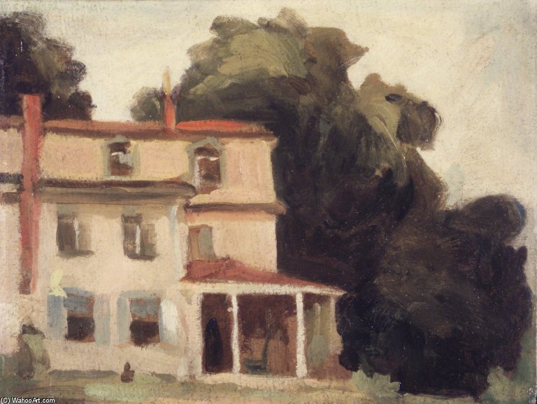Buy Museum Art Reproductions House And Tree by Thomas Pollock Anshutz (1851-1912, United States) | ArtsDot.com