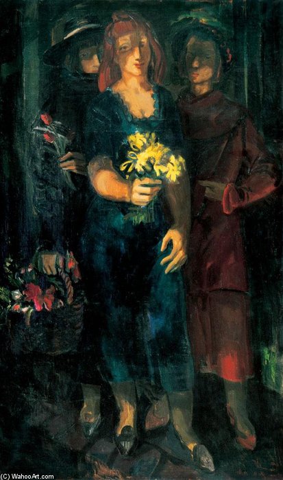 Buy Museum Art Reproductions Ladies With Flowers by Tibor Duray (Inspired By) (1912-1988, Hungary) | ArtsDot.com