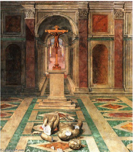 Order Paintings Reproductions Triumph Of The Cross Fresco by Tommaso Laureti Siciliano (1530-1602, Italy) | ArtsDot.com