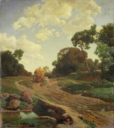 Order Oil Painting Replica Landscape With Haywagon by Valentin Ruths (1825-1905, Germany) | ArtsDot.com