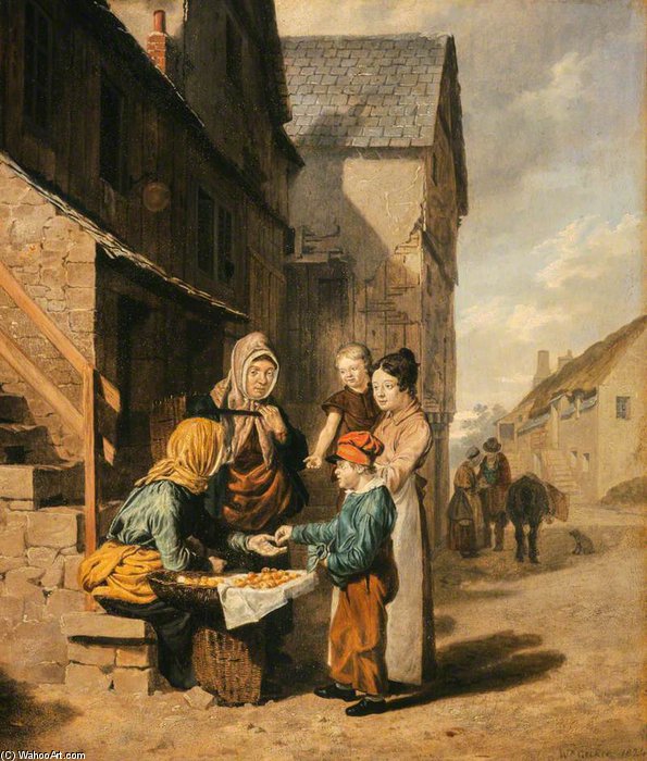Buy Museum Art Reproductions The Fruit Seller by Walter Geikie (1795-1837, United Kingdom) | ArtsDot.com