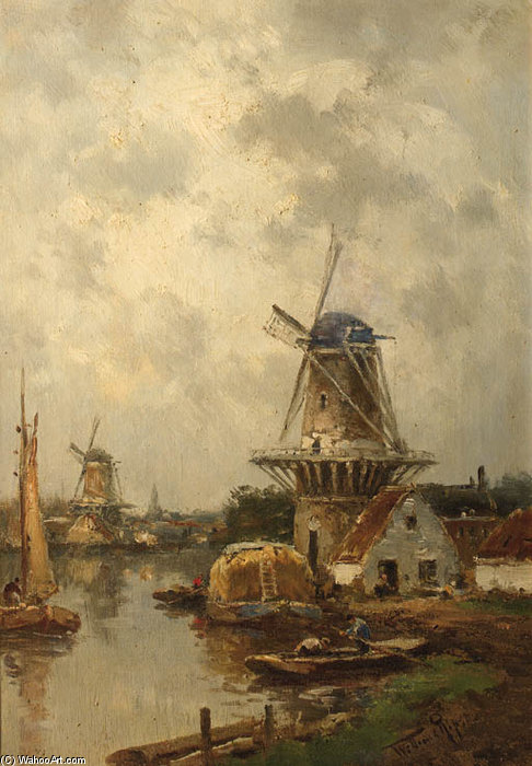 Order Oil Painting Replica Steenen Molen by Willem Cornelis Rip (1856-1922, Netherlands) | ArtsDot.com