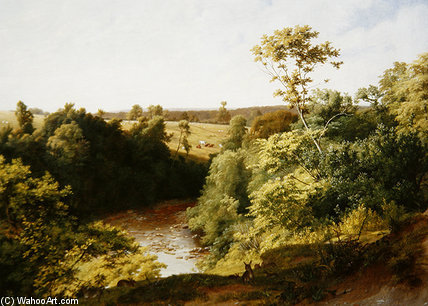 Order Oil Painting Replica A Riverside Warren-on The Greta,, 1858 by William Frederick Witherington (1785-1865, United Kingdom) | ArtsDot.com