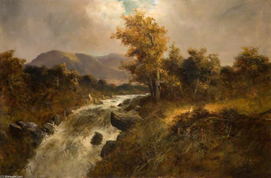 Buy Museum Art Reproductions Mountain Stream In Wales by William Langley (1880-1920, United Kingdom) | ArtsDot.com