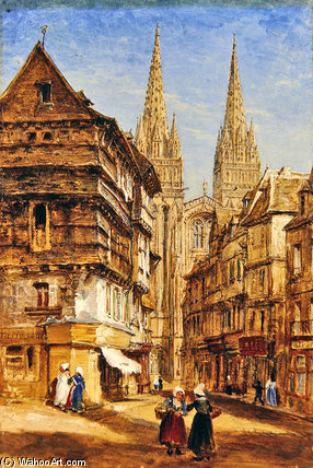 Buy Museum Art Reproductions St Corentin Of Quimper Cathedral by William Parrott (1813-1869, United States) | ArtsDot.com