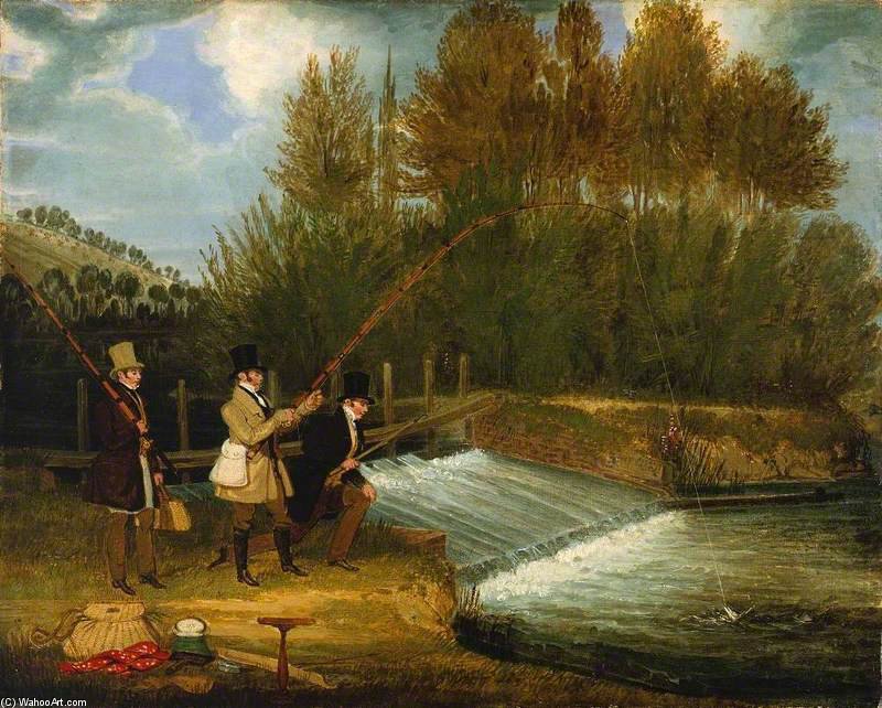 Order Oil Painting Replica Trolling For Pike In The River Lee by James Pollard (1792-1867, United Kingdom) | ArtsDot.com