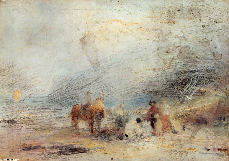 Order Paintings Reproductions On The Beach Near Cullercoats, Northumberland by John Linnell (1959-1882, United Kingdom) | ArtsDot.com