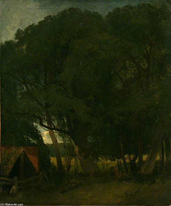 Order Oil Painting Replica Boat House And Trees by John Sell Cotman (1782-1842, United Kingdom) | ArtsDot.com