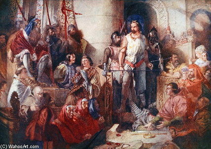 Order Oil Painting Replica The Trial Of Sir William Wallace At Westminster by Daniel Maclise (1806-1870, Ireland) | ArtsDot.com
