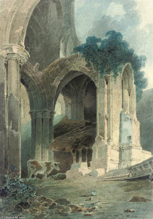 Buy Museum Art Reproductions Rievaulx Abbey, Yorkshire by John Sell Cotman (1782-1842, United Kingdom) | ArtsDot.com