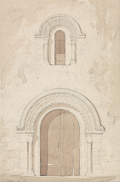 Order Oil Painting Replica West Doorway And Window In The Church Of Ham Near Valognes, Normandy by John Sell Cotman (1782-1842, United Kingdom) | ArtsDot.com