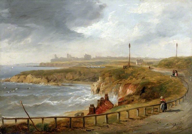 Order Paintings Reproductions Tynemouth From Cullercoats by John Wilson Carmichael (1800-1868, United Kingdom) | ArtsDot.com
