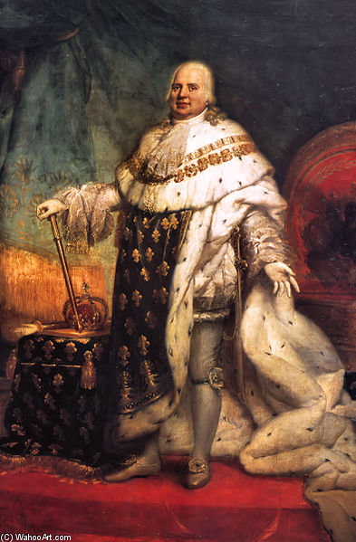 Order Paintings Reproductions Portrait Of Louis Xviii Of France by Paulin Jean Baptiste Guerin | ArtsDot.com