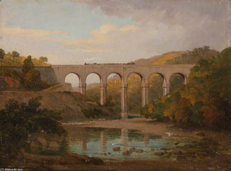 Order Art Reproductions Bridge Over The River Taff by Penry Williams (1798-1885, United Kingdom) | ArtsDot.com