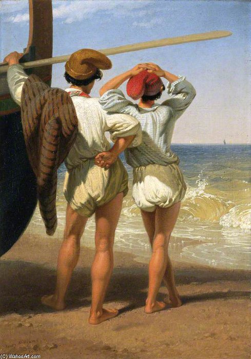Order Oil Painting Replica Fisher Boys by Penry Williams (1798-1885, United Kingdom) | ArtsDot.com