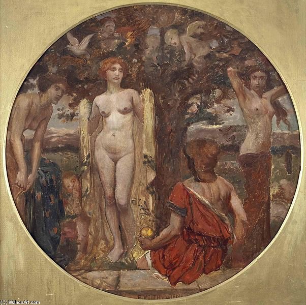 Order Art Reproductions Das Urteil Des Paris - by Eduard Veith (1858-1925, Czech Republic) | ArtsDot.com