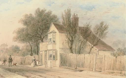 Order Artwork Replica Roseland Cottage, Cromwell Lane, South Kensington by Thomas Hosmer Shepherd (1792-1864, United Kingdom) | ArtsDot.com