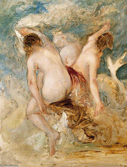 Order Paintings Reproductions Sketch For `youth At The Prow And Pleasure At The Helm` by William Etty (1787-1849, United Kingdom) | ArtsDot.com