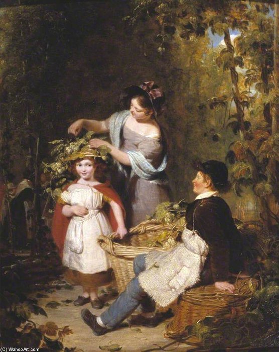 Order Oil Painting Replica The Hop Garland by William Frederick Witherington (1785-1865, United Kingdom) | ArtsDot.com