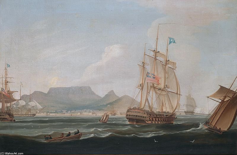 Buy Museum Art Reproductions The East Indiamen ‚Lowther Castle‘, off Table Bay, Cape Town by William John Huggins (1820-1884, United Kingdom) | ArtsDot.com