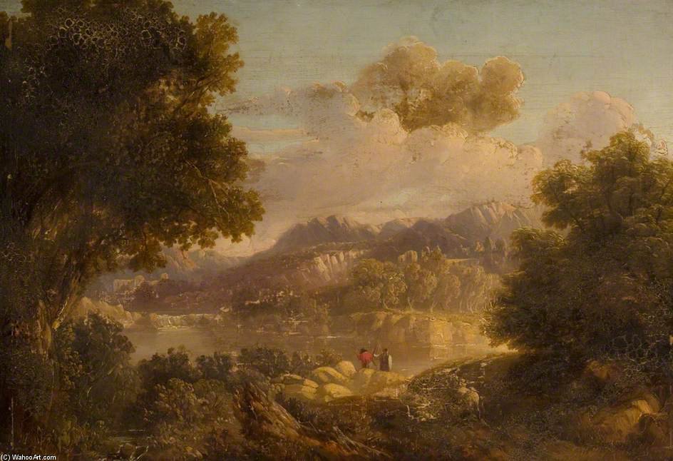 Order Art Reproductions Landscape With A Lake by William Linton (1791-1876, United Kingdom) | ArtsDot.com