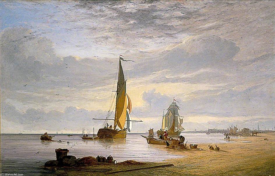 Order Oil Painting Replica Yarmouth Beach, Norfolk - by Alfred Stannard (1806-1889, United Kingdom) | ArtsDot.com