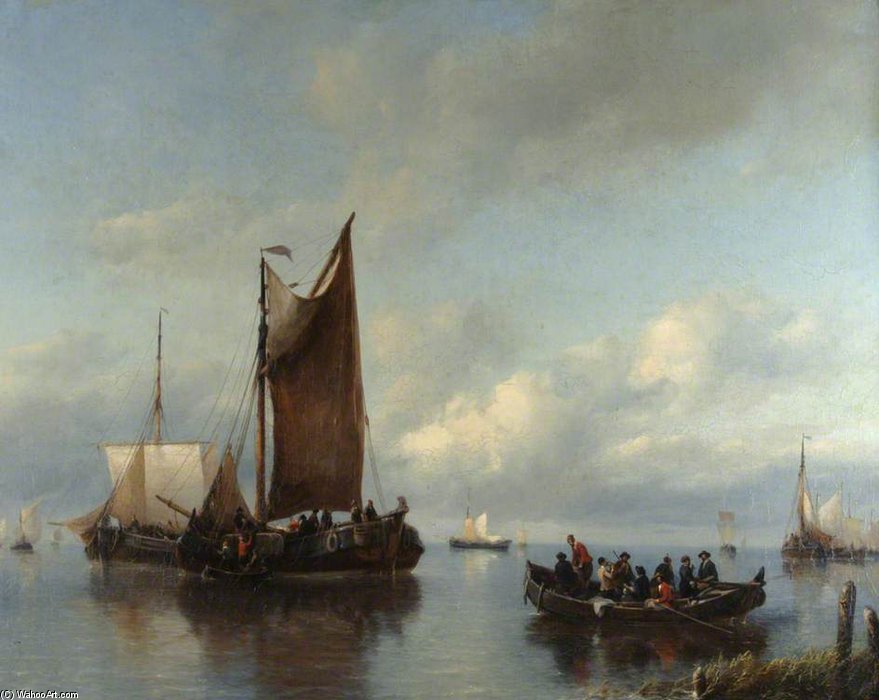 Order Paintings Reproductions Seascape by Antoine De Saaijer Waldorp (1803-1866, Netherlands) | ArtsDot.com