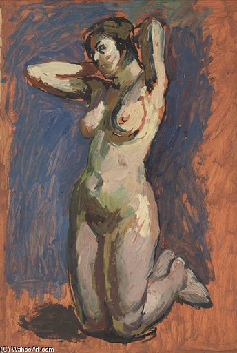 Buy Museum Art Reproductions Kneeling Female Nude by Duncan Grant (Inspired By) (1885-1978, Scotland) | ArtsDot.com