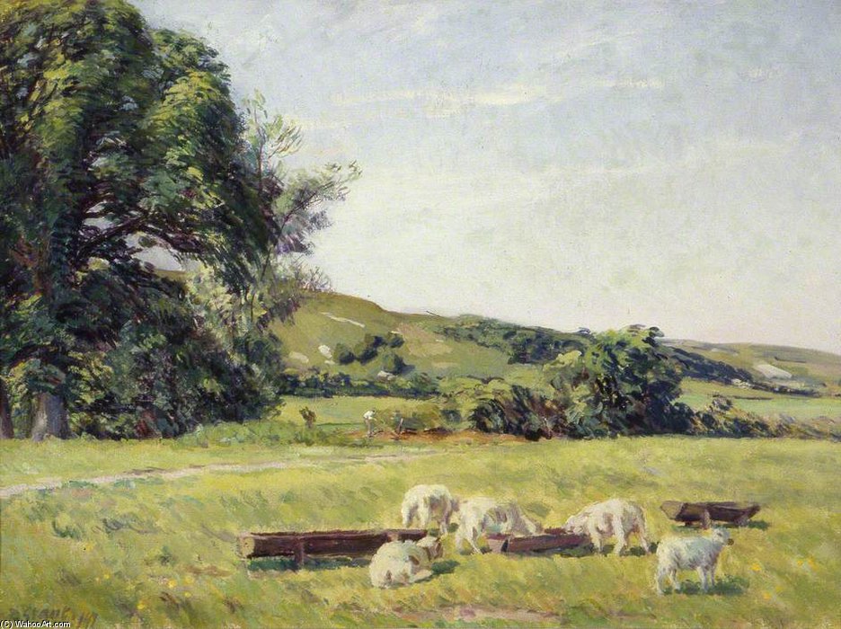 Order Art Reproductions Landscape Near Firle, Sussex by Duncan Grant (Inspired By) (1885-1978, Scotland) | ArtsDot.com