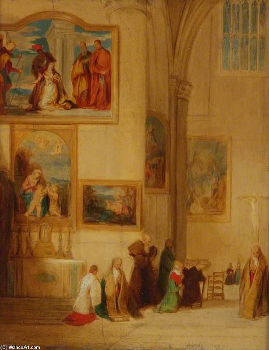 Order Oil Painting Replica Interior Of A Church by John Scarlett Davis (1804-1845, United Kingdom) | ArtsDot.com