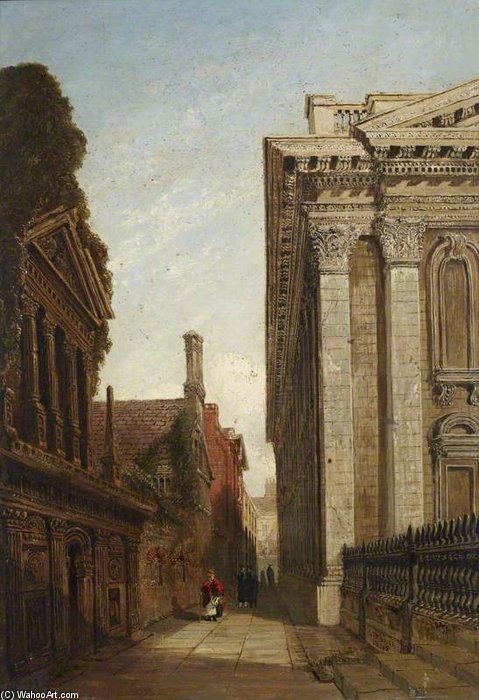 Buy Museum Art Reproductions The Senate Passage, Cambridge, With The Senate House And Caius College by Joseph Murray Ince (1806-1859, United Kingdom) | ArtsDot.com