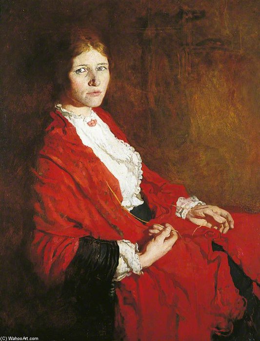 Buy Museum Art Reproductions The Red Scarf by William Newenham Montague Orpen | ArtsDot.com