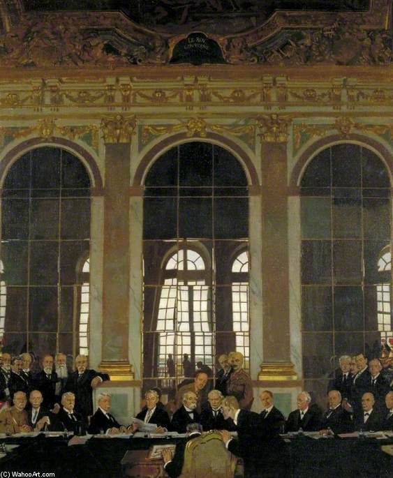Order Oil Painting Replica The Signing Of Peace In The Hall Of Mirrors, Versailles by William Newenham Montague Orpen | ArtsDot.com