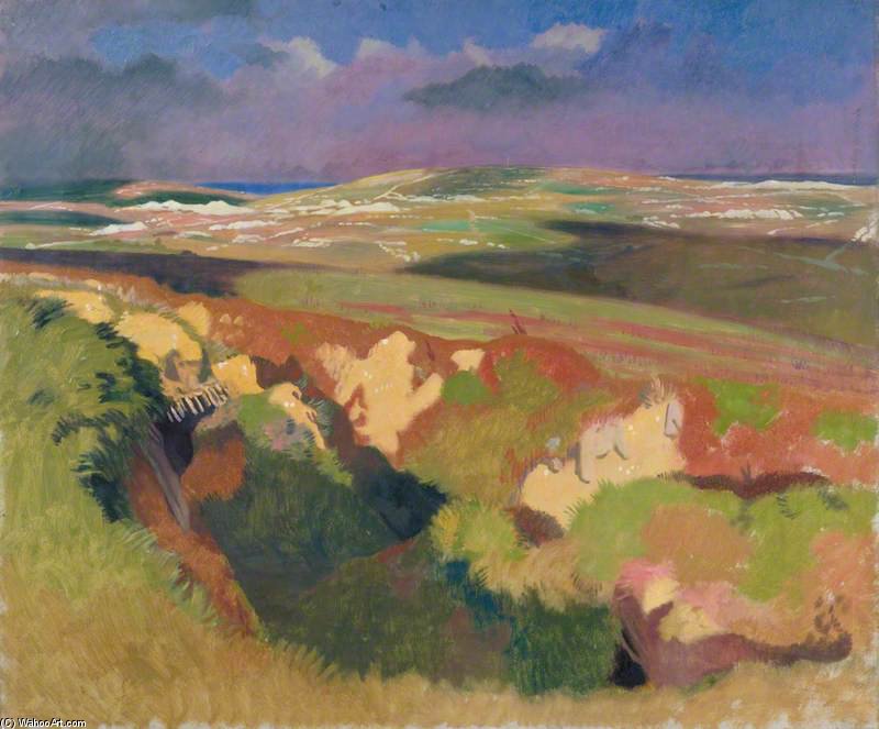 Buy Museum Art Reproductions View From The Old British Trenches - Looking Towards La Boisselle, Courcelette On The Left, Martinpuich On The Right by William Newenham Montague Orpen | ArtsDot.com