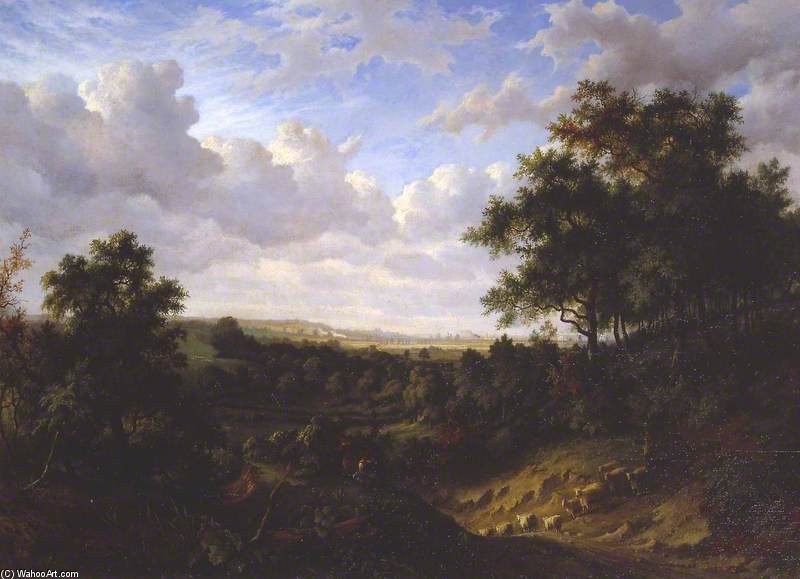 Buy Museum Art Reproductions View On The Thames - Greenwich In The Distance by Patrick Nasmyth (1787-1831, United Kingdom) | ArtsDot.com