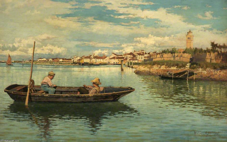 Buy Museum Art Reproductions Fishing Off Chioggia, Venice by William Henry Bartlett (1809-1854, United Kingdom) | ArtsDot.com