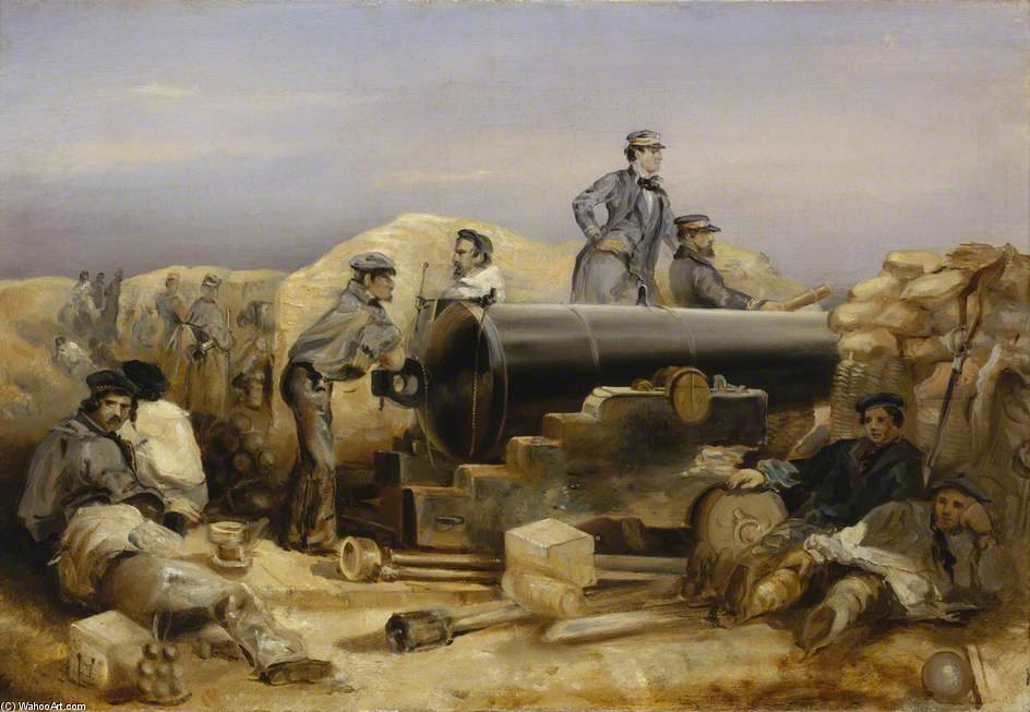 Order Oil Painting Replica The `diamond` Battery At The Siege Of Sebastopol by William Simpson (1823-1899, Scotland) | ArtsDot.com
