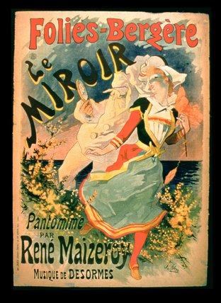 Buy Museum Art Reproductions Poster For `le Miroir` At The Folies-bergere by Jules Cheret (1836-1932, France) | ArtsDot.com