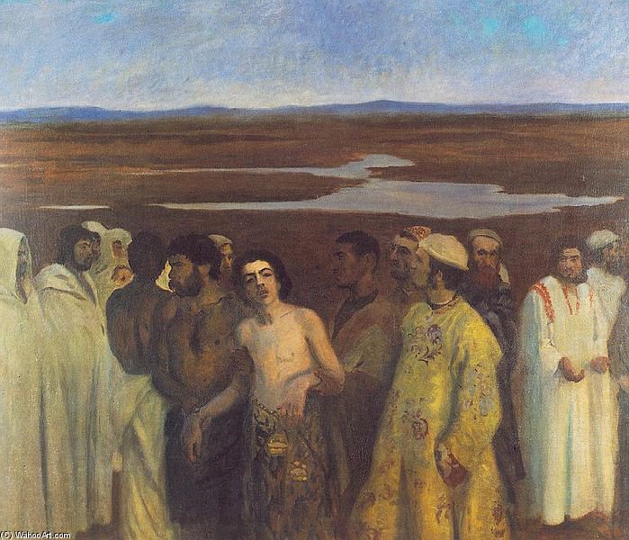 Order Oil Painting Replica Joseph Sold Into Slavery By His Brothers by Karoly Ferenczy (1862-1917, Hungary) | ArtsDot.com