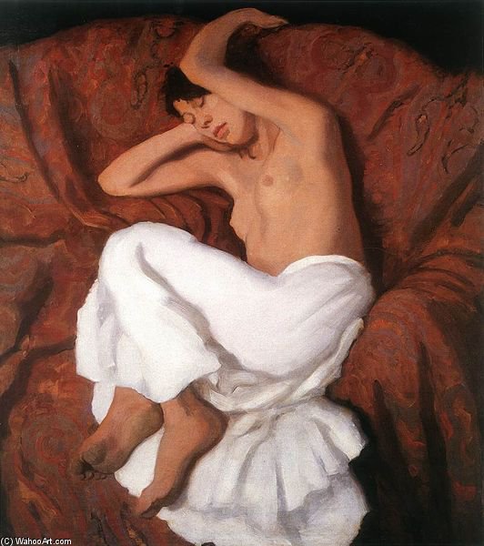 Order Oil Painting Replica Sleeping Gypsy Girl by Karoly Ferenczy (1862-1917, Hungary) | ArtsDot.com