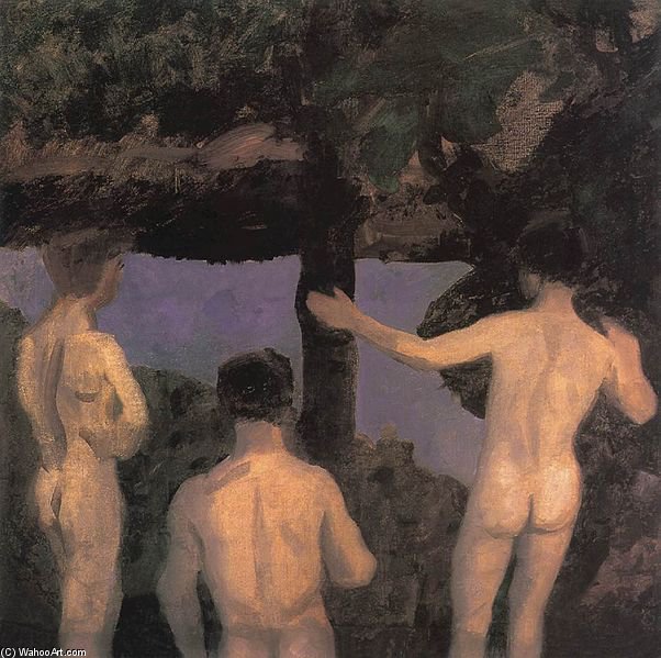 Buy Museum Art Reproductions Three Nude Boys by Karoly Ferenczy (1862-1917, Hungary) | ArtsDot.com